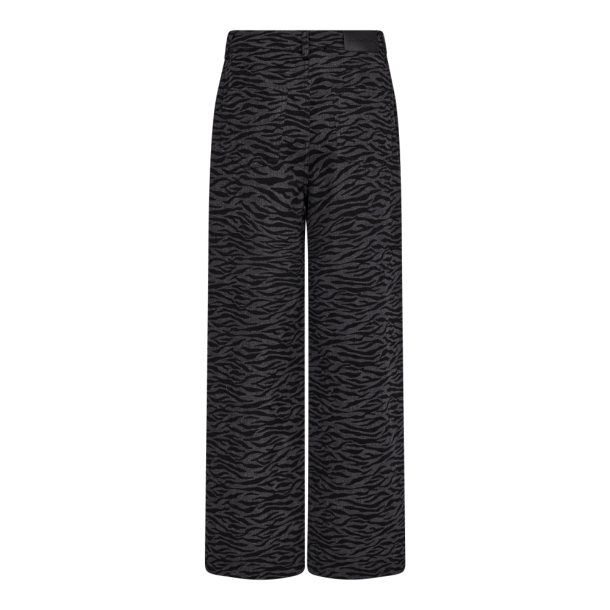 Co'couture Bukser - ZebraCC Grey Wide Pant - Black