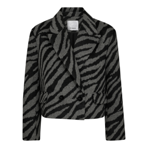 Co'couture Jakke - ZuriCC Zebra Crop Jacket - Dark Grey
