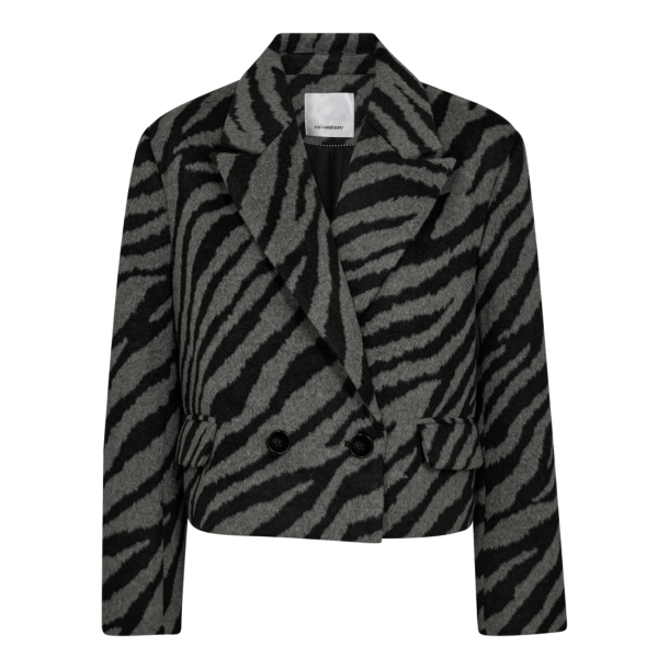 Co'couture Jakke - ZuriCC Zebra Crop Jacket - Dark Grey