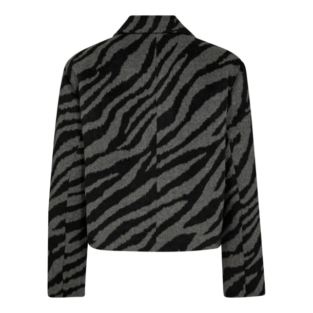 Co'couture Jakke - ZuriCC Zebra Crop Jacket - Dark Grey
