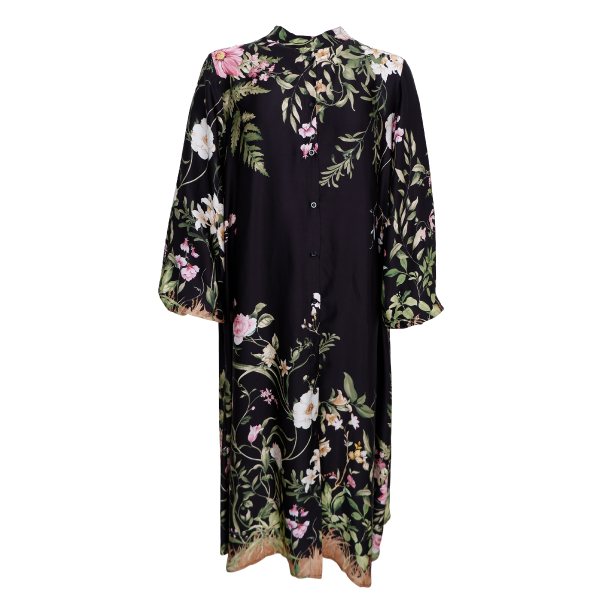 Black Colour Kjole - BCZennia Flower Dress - Black Flower