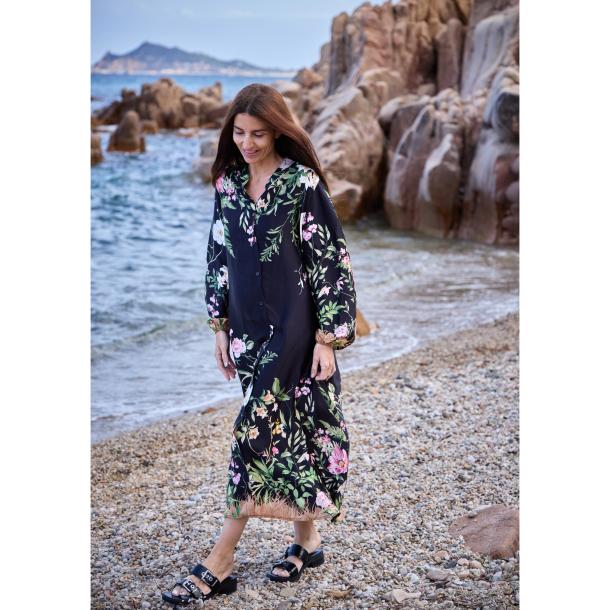 Black Colour Kjole - BCZennia Flower Dress - Black Flower