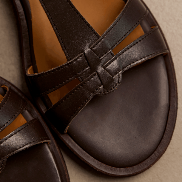 Angulus Sandal - Klassisk Remsandal - Dark Brown