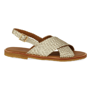 Angulus Sandal - H�ndflettet krydssandal - Gold Braid