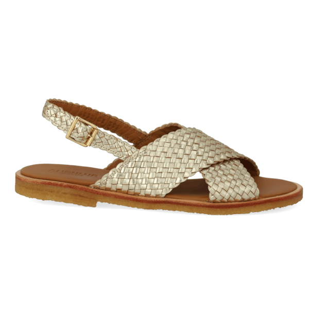 Angulus Sandal - H�ndflettet krydssandal - Gold Braid