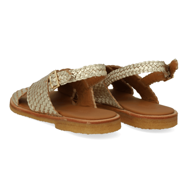 Angulus Sandal - H�ndflettet krydssandal - Gold Braid