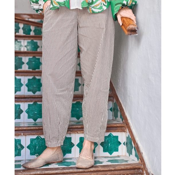 Black Colour Bukser - BCAlly Barrel Pant - Creme