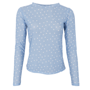 Black Colour Bluse - BCAnnie Mesh Blouse - Light Blue Dot