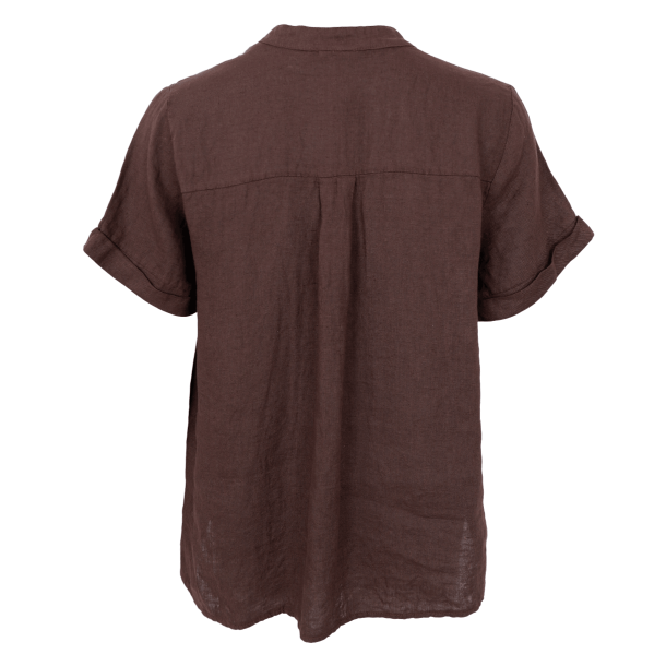 Black Colour Skjorte - BCMelina SS Linen Blouse - Coffee