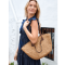 Black Colour Taske - BCKate Straw Shopper Bag - Nature