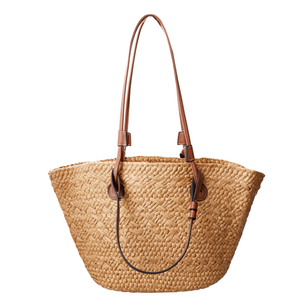 Black Colour Taske - BCKate Straw Shopper Bag - Nature
