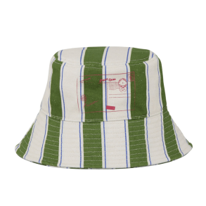 Becksöndergaard Stripie Canvas Bucket Hat - Banana Palm Green