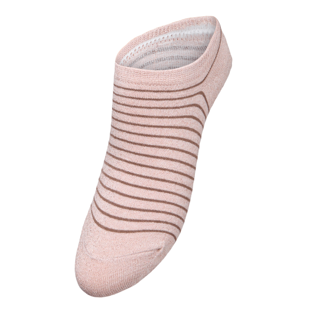 Becksöndergaard Strmper - Stripe Glitter Sneakie Sock - Cameo Rose