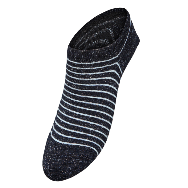 Becksöndergaard Strmper - Stripe Glitter Sneakie Sock - Navy Blazer