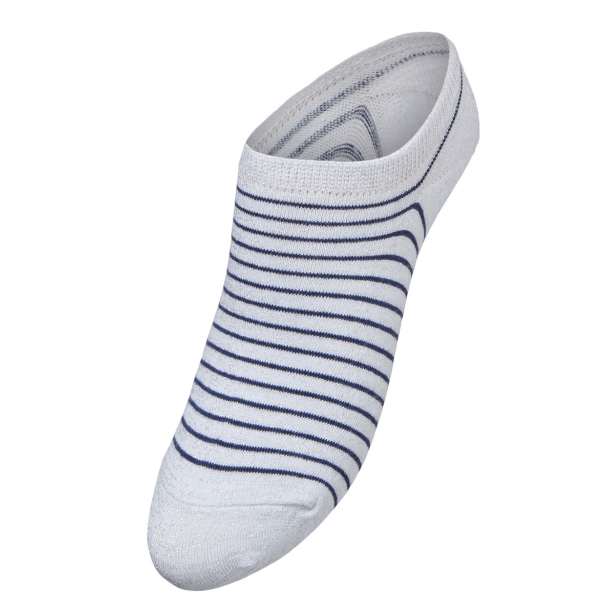 Becksöndergaard Strmper - Stripe Glitter Sneakie Sock - White