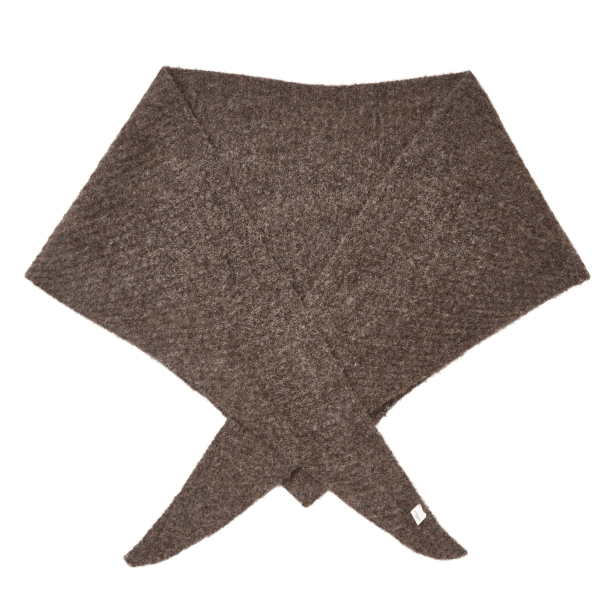 Becks�ndergaard T�rkl�de - Alpaca Wool Triangle Scarf - Hot Fudge Brown