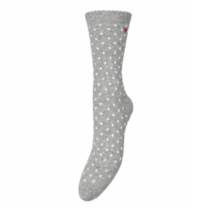 Becks�ndergaard Str�mper - Dotted Wola Sock - Grey Melange