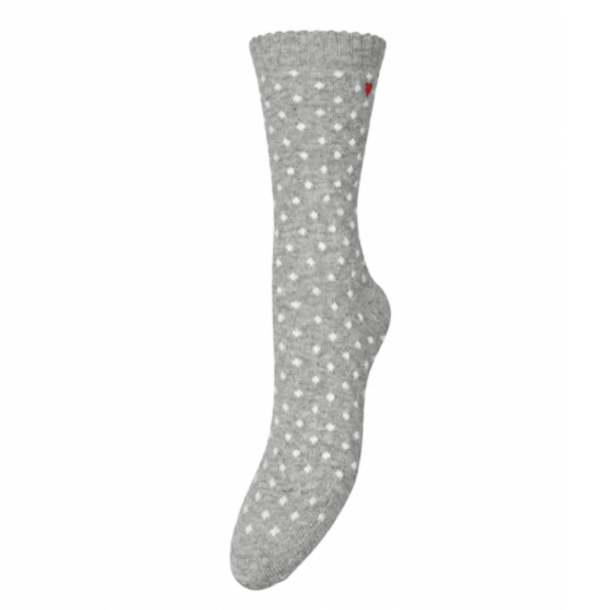 Becks�ndergaard Str�mper - Dotted Wola Sock - Grey Melange