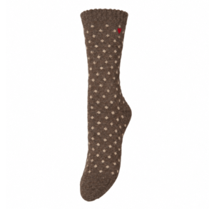 Becks�ndergaard Str�mper - Dotted Wola Sock - Hot Fugde Brown