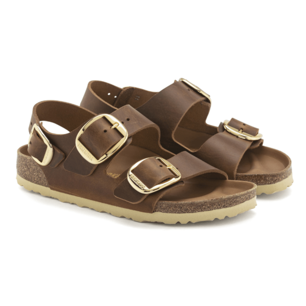 Birkenstock Milano Big Buckle Sandal - Cognac