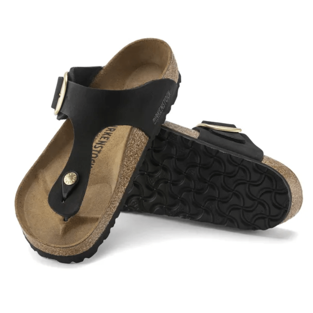 Birkenstock Gizeh Big Buckle Nubuck Leather Sandal - Black