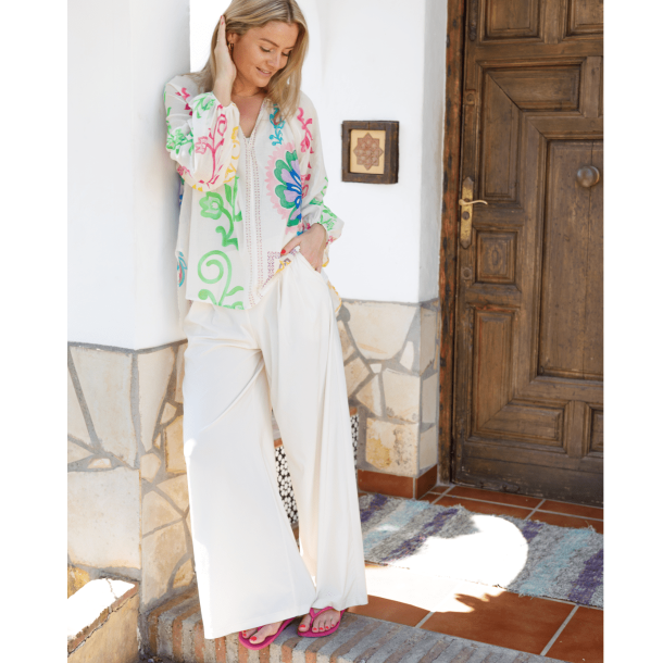 Black Colour Bukser - BCDavina Wideleg Pant - Cream