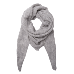 Black Colour T�rkl�de - BCDell Knitted Mini Scarf - Light Grey