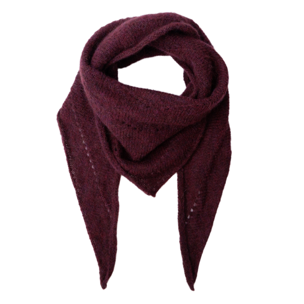 Black Colour T�rkl�de - BCDell Knitted Mini Scarf - Plum