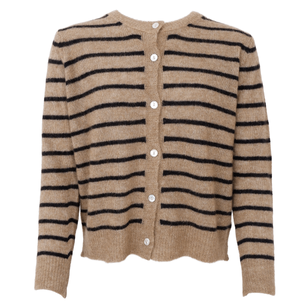 Black Colour Strik - BCDell Striped Knit Cardigan - Taupe