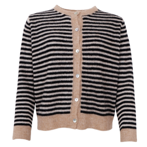 Black Colour Strik - BCDell Striped Knit Cardigan - Black