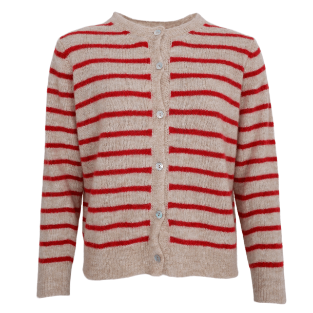 Black Colour Strik - BCDell Striped Knit Cardigan - Wine