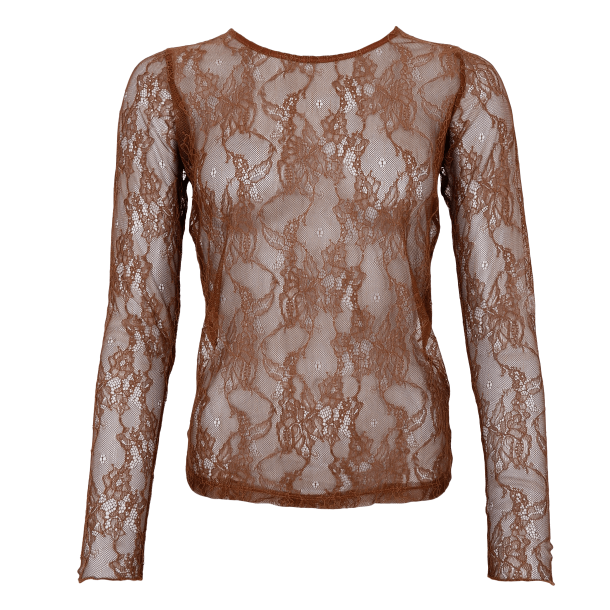 Black Colour BCLara Lace Blouse - Coffee
