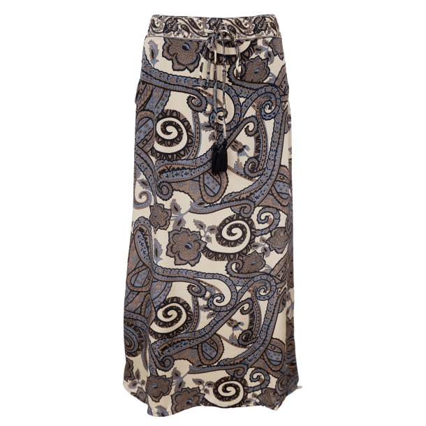 Black Colour Nederdel - BCLuna Regular Skirt - Grey Paisley