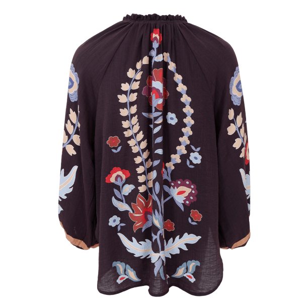 Black Colour BCMarigold Blouse - Chocolate Flower