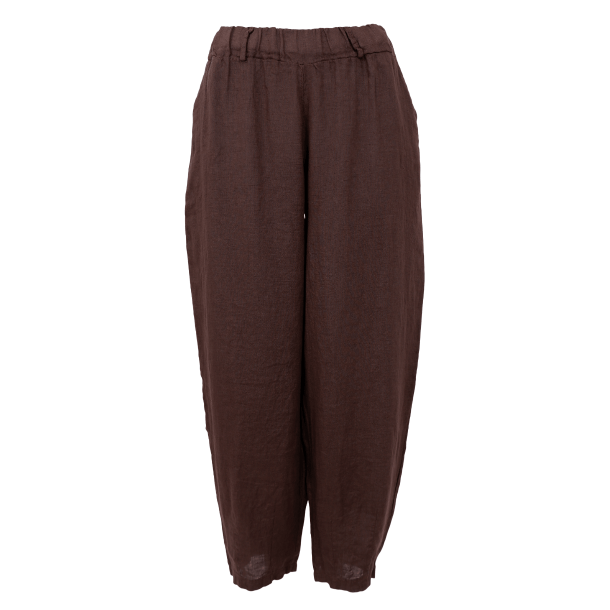 Black Colour Bukser - BCMelina Barrel Linen Pant - Coffee