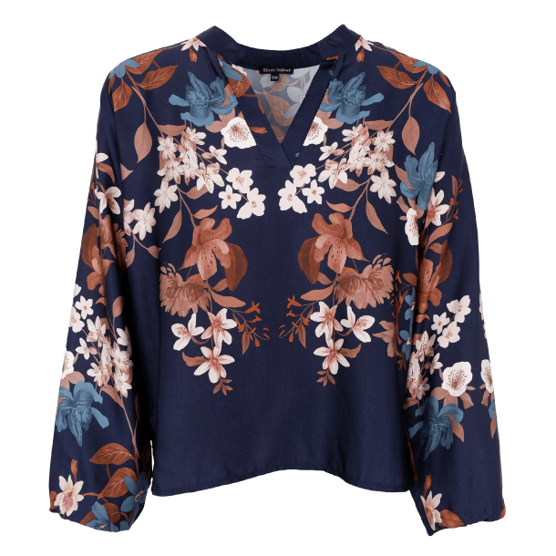 Black Colour BCZendaya LS Blouse - Navy Flower