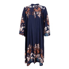 Black Colour Kjole - BCZendaya Satin Dress - Navy Flower