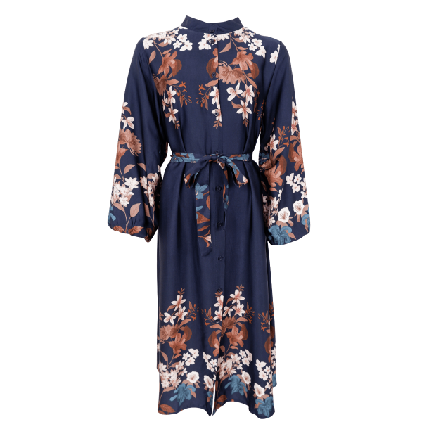 Black Colour Kjole - BCZendaya Satin Dress - Navy Flower