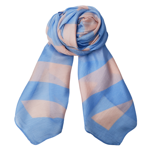 Black Colour T�rkl�de - BCNalira Silk Scarf - Light Blue