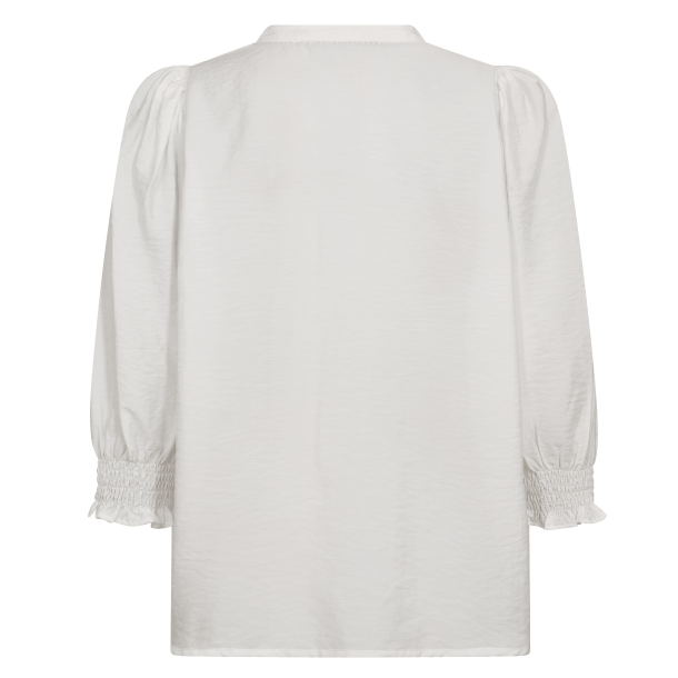 Co'couture Top - CallumCC Lace Puff V-Shirt - White