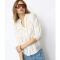 Co'couture Top - CallumCC Lace Puff V-Shirt - White