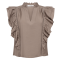 Co'couture Top - CallumCC Lace Frill V-Top - Taupe