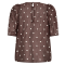 Co'couture Skjorte - DitaCC Dot SS Blouse - Dark Brown