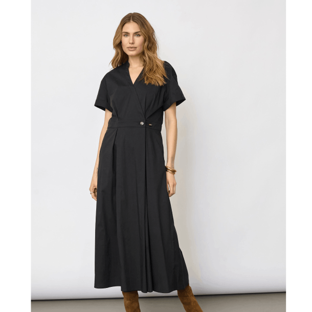 Co'couture Kjole - ElaraCC Wrap SS Dress - Black