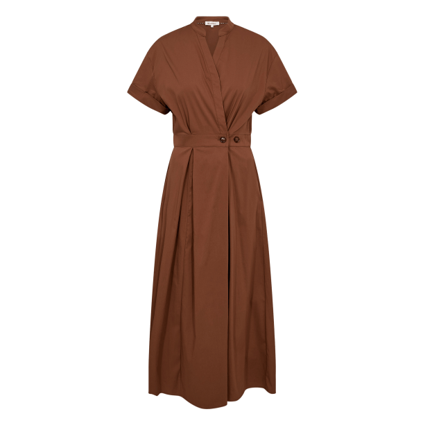 Co'couture Kjole - ElaraCC Wrap SS Dress - Suntan
