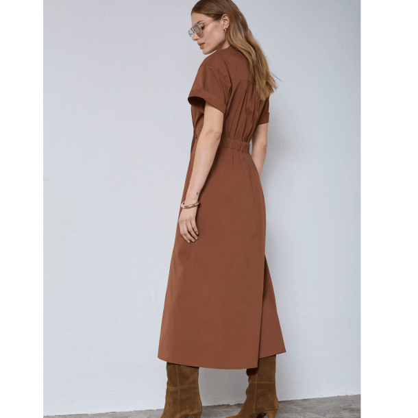 Co'couture Kjole - ElaraCC Wrap SS Dress - Suntan