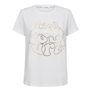 Co'couture T-shirt - FoilCC Tee - White Gold