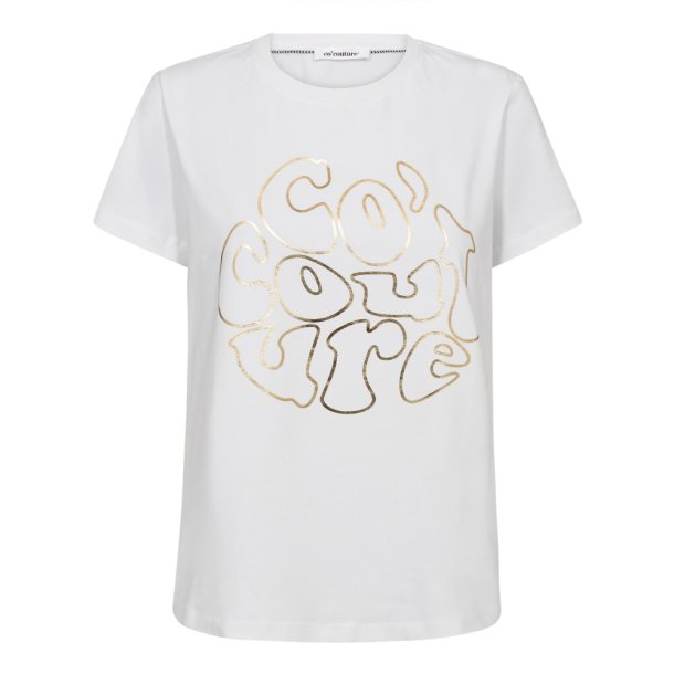 Co'couture T-shirt - FoilCC Tee - White Gold