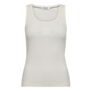 Co'couture Top - GrannyCC Rib Solid Emb Tank - White