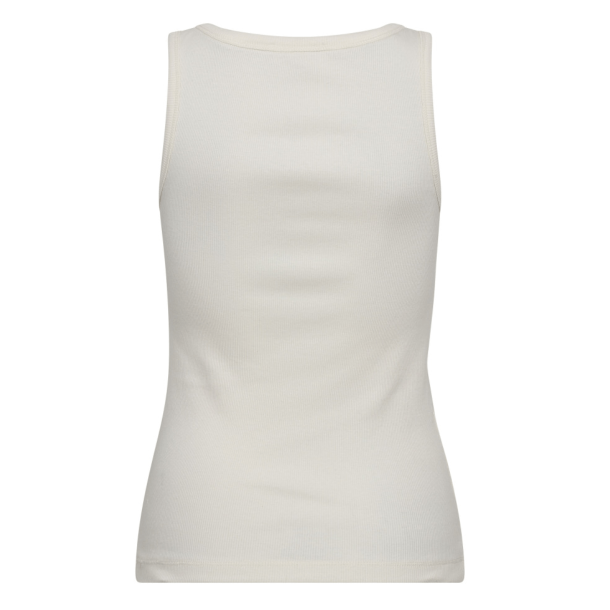 Co'couture Top - GrannyCC Rib Solid Emb Tank - White